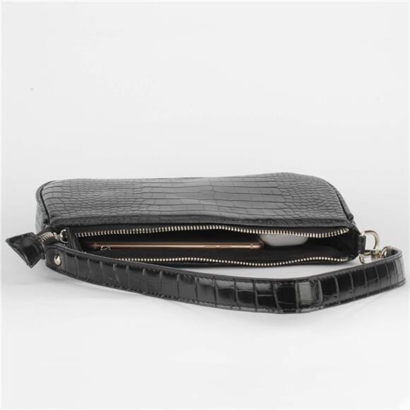 Crocodile Effect Retro Faux Leather Classic Clutch Shoulder Purse Handbag - Picture 6 of 7